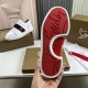 Signature red outsole of Christian Louboutin Adolescenza White Trainer