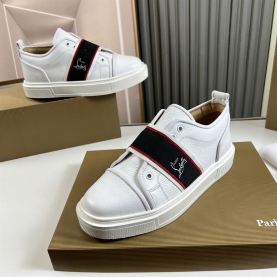 Christian Louboutin Adolescenza White Trainers pair angled view
