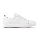 Christian Louboutin Louis Junior White Leather Trainers Side Profile Side profile view of Christian Louboutin Louis Junior low top trainers in white leather