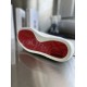 Christian Louboutin Louis Junior White Trainer Signature Red Sole Underside view showcasing iconic red rubber sole on Christian Louboutin Louis Junior trainer in white