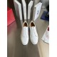Christian Louboutin Louis Junior White Trainers Front Pair View Top front view of pair of white Christian Louboutin Louis Junior leather trainers