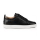 Christian Louboutin Rantulow Grain Leather Low Top Trainers In Black studio side profile