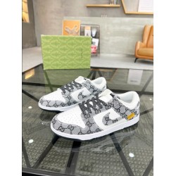 Gucci Low Top Jacquard Pattern White Black Trainers