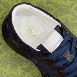 Gucci Rhyton Canvas Low Top Trainers Blue Gucci Rhyton Canvas Low Top Trainers Blue