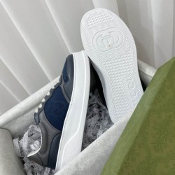 Gucci Chunky Embossed Lace Up Grey Blue Trainers Gucci Chunky Embossed Lace Up Grey Blue Trainers