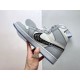 Medial side view of Dior High Top Trainers Grey And White Leather