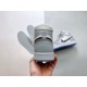 Rear heel view of Dior High Top Trainers Grey And White Leather