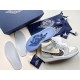 Flat lay of Dior High Top Trainers Grey And White Leather with translucent sole up