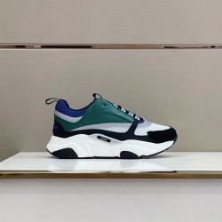 Dior Blue Deep Green Mesh Leather Chunky Trainers