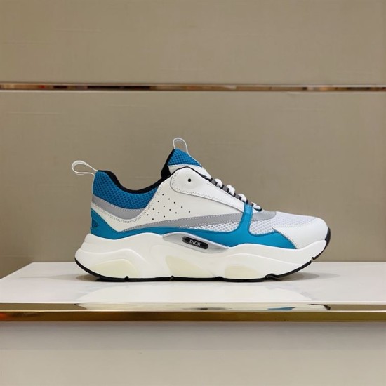 Dior B22 Light Blue And White Chunky Trainers side profile display
