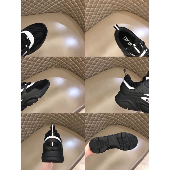 Dior B22 Technical Mesh And Leather Black Trainers Detail Collage Collage view displaying toe cap, heel tab, tread sole, and insole details in black
