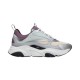 Lateral view of Dior B22 grey and purple trainer