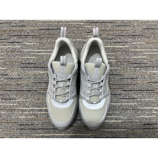 Dior B22 Grey Mesh Leather Chunky Low Top Trainers top-down pair view