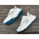 Dior B22 Off-White Trainers Angle View in off-white and blue Dior B22 off-white trainers featuring blue sole edge