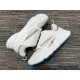 Dior B22 Off-White Trainers Lateral View in off-white and blue Dior B22 off-white trainers side panel detail in off-white and blue