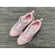 Dior B22 Pink Mesh Trainers Top View in pink and white Top down overhead view of Dior B22 Pink Mesh Trainers pair on grey rug in pink and white