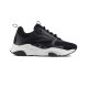 Dior B22 Technical Mesh Trainer Black Side View in black and white Side profile of Dior B22 trainer in black technical mesh with a chunky white sole