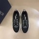 Dior B22 Black Trainers Top View in black and white Top-down view of Dior B22 black technical mesh trainers showing laces and insoles in black and white