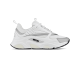 Dior B22 White Trainer Side Profile in white and silver Side profile view of Dior B22 white technical mesh trainer with silver accents