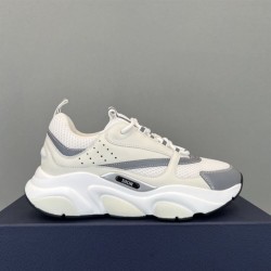 Dior Trainers In White Technical Mesh And Silver Leather Dior Trainers In White Technical Mesh And Silver Leather