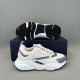 Dior B22 Trainer Side Profile and Outsole in white and silver Dior B22 trainer side view shown alongside treaded black outsole in white and silver