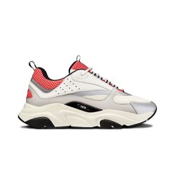 Dior White Grey Red Mesh Leather Chunky Trainers