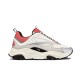 Dior B22 White Grey Red Mesh Leather Chunky Trainers side profile view