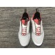 Top-down view of Dior B22 White Grey Red Mesh Leather Chunky Trainers pair