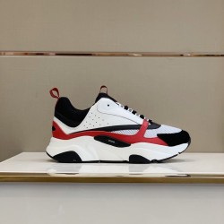 Dior Chunky Leather And Mesh Trainers White Red Black