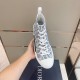 Dior B23 High Top Blue Oblique Trainer Top View Top-down view of Dior B23 High Top Blue Monogram Trainer showing lacing