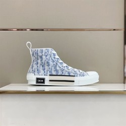 Dior High Top Blue Monogram Oblique Canvas Trainers Dior High Top Blue Monogram Oblique Canvas Trainers