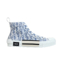 Dior High Top Blue Monogram Oblique Canvas Trainers