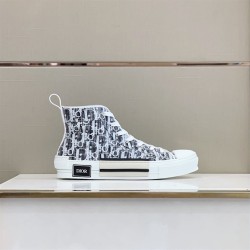 Dior High-Top Canvas Trainers In Black And White Dior High-Top Canvas Trainers In Black And White