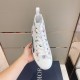 Dior B23 High Top White Printed Oblique Canvas Trainer Top View Top-down hand-held view of Dior B23 High Top White Printed Oblique Canvas Trainer