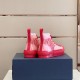 Dior B23 High Top Oblique Red Trainers Heel View in red and white Dior B23 High Top Oblique Red Trainers rear heel view showing pull tabs and logo in red and white