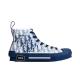 Dior B23 High-Top Oblique Canvas Blue Trainer Profile Dior B23 High-Top Oblique Canvas Blue Trainer profile view