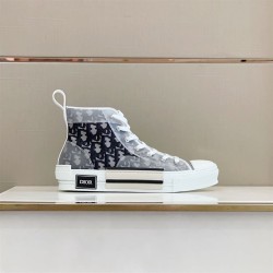 Dior High-Top Canvas Grey Oblique Pattern Trainers Dior High-Top Canvas Grey Oblique Pattern Trainers