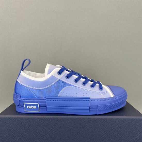 Dior B23 Low-Top Oblique Print Blue Trainer on presentation box