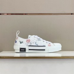 Dior Low-Top White Monogram Printed Canvas Trainers