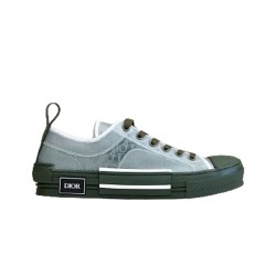 Dior Low Top Trainers Green Oblique Canvas
