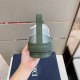 Dior B23 Low Top Trainers Green Oblique Canvas heel view displaying back tab and rubber counter in green and white