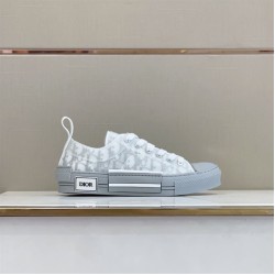 Dior Low Top Grey Oblique Canvas Trainers Signature
