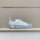 Dior B23 Low Top Grey Oblique Canvas Trainers Display View Dior B23 Low Top Grey Oblique Canvas Trainers presented on display shelf