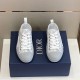 Dior B23 Low Top Grey Oblique Canvas Trainers Pair View Top front view of grey oblique canvas low-top trainers sitting on branded box