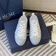 Dior B23 Low Top Grey Oblique Canvas Trainers with Packaging Pair of grey oblique trainers alongside packaging and accessories