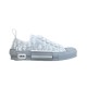 Dior B23 Low Top Grey Oblique Canvas Trainers Side Profile Side profile view of Dior B23 Low Top Grey Oblique Canvas Trainers featuring transparent overlays and grey sole