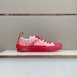 Dior Low Top Red Oblique Canvas Trainers