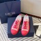 Pair of Dior B23 Low Top Red Oblique Canvas Trainers with shoebox and packaging