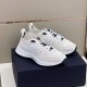 Dior B25 Runner Monogram Low Top White Trainers Three-Quarter View Three-quarter side perspective of Dior B25 Runner Monogram Low Top White Trainers
