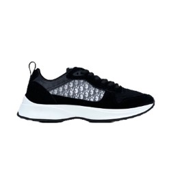 Dior Runner Trainers In Black Suede And Canvas